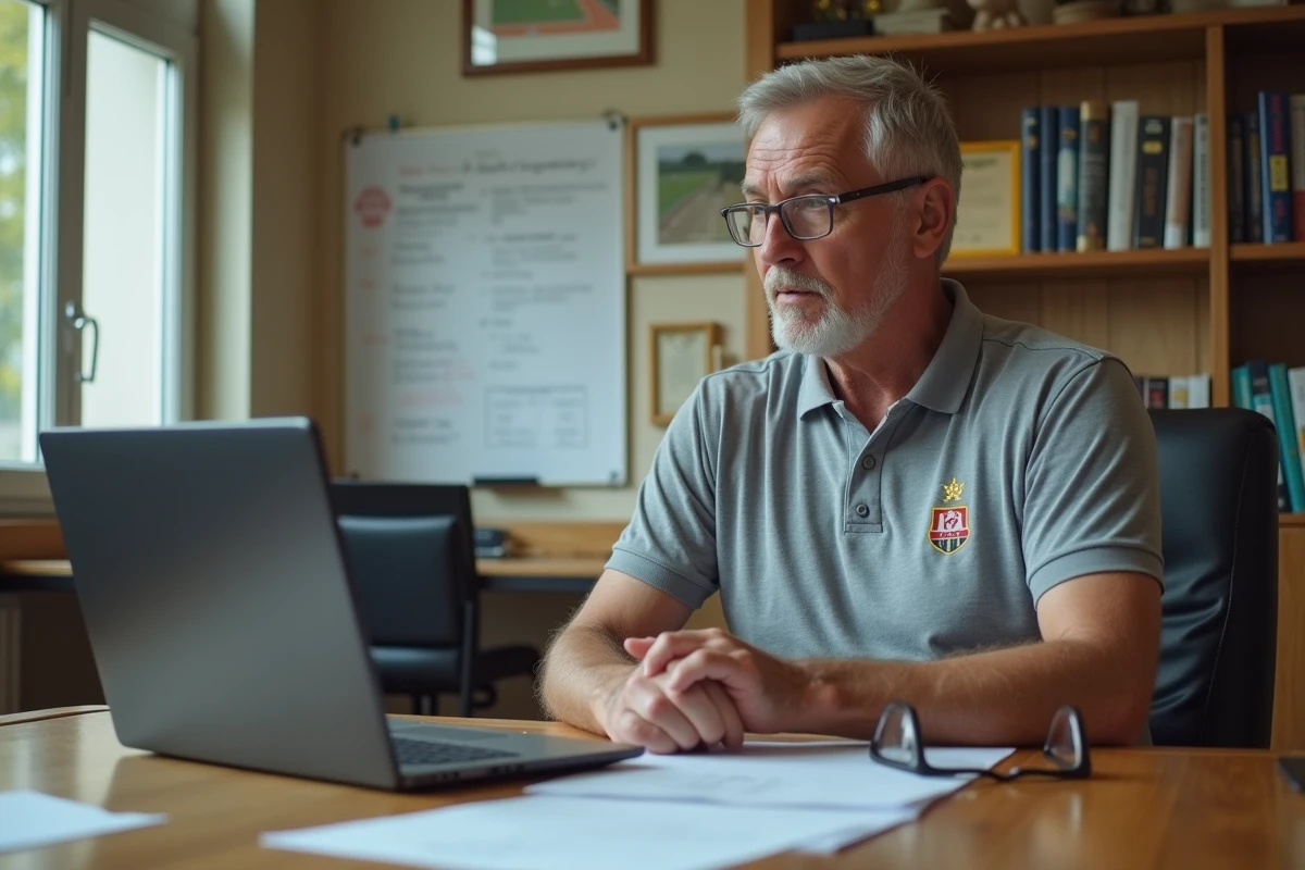Responsable administratif du district FFF Yvelines travaillant sur les règlements de sécurité et les engagements de fair-play en réunion