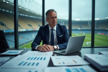 Dirigeant de club de Ligue 1 analysant le budget financier face à la DNCG en 2026