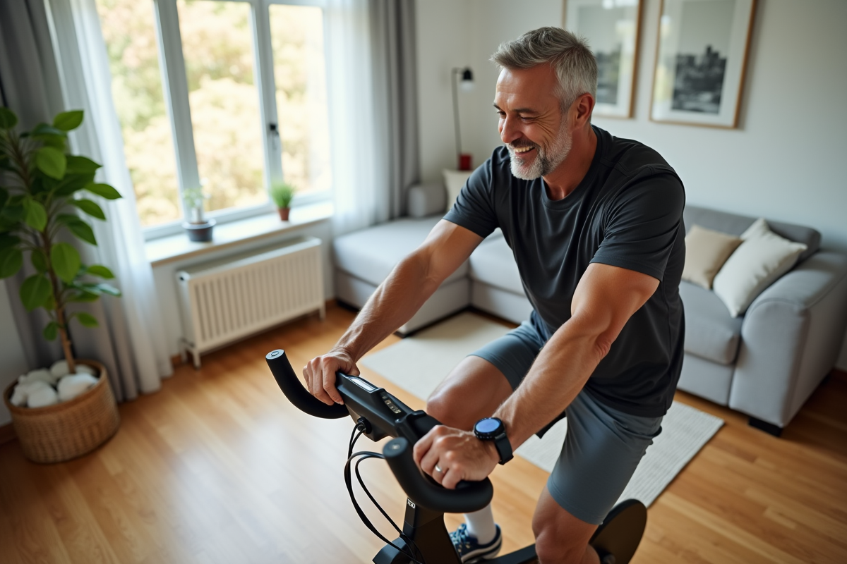 Homme faisant du vélo d